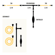 LEUCHTTAU ABSPANNSET Warmweiß Paketinhalt