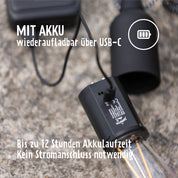 SUNNYSIDE Retro Birne - Akku über USB-C laden