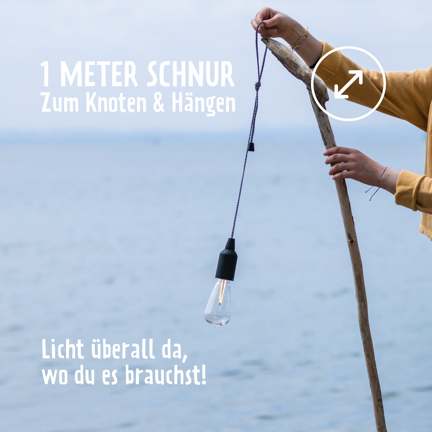 SUNNYSIDE Retro Birne mit 1 Meter Schnur