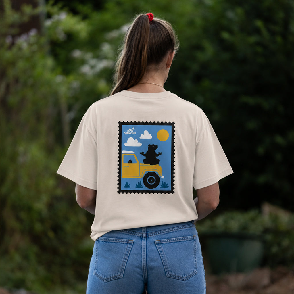 T-Shirt Yoga Bär & Defender, natural raw
